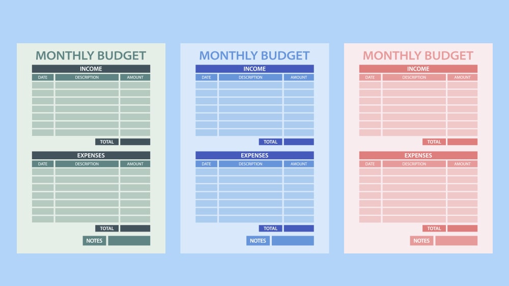 Monthly Budget Sheets